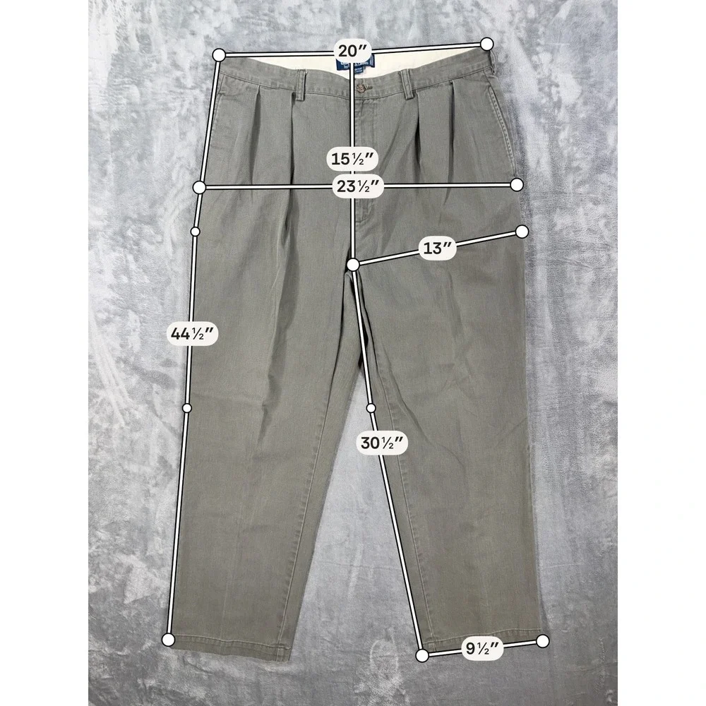 Polo Ralph Lauren Pleated Andrew Chino Pants Men's Size 40x32 Olive Gray